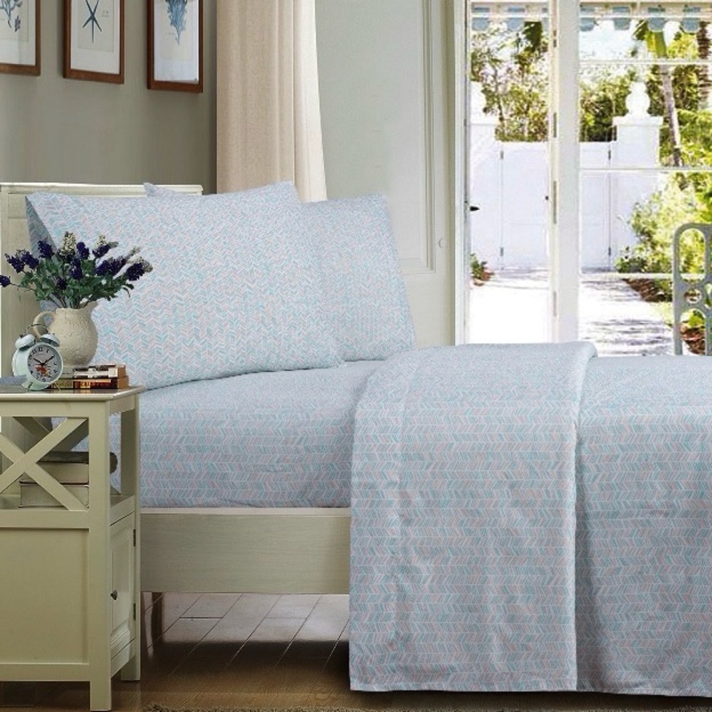 Mainstays Soft Microfiber Sheet Set - Gray, teal, and Orange